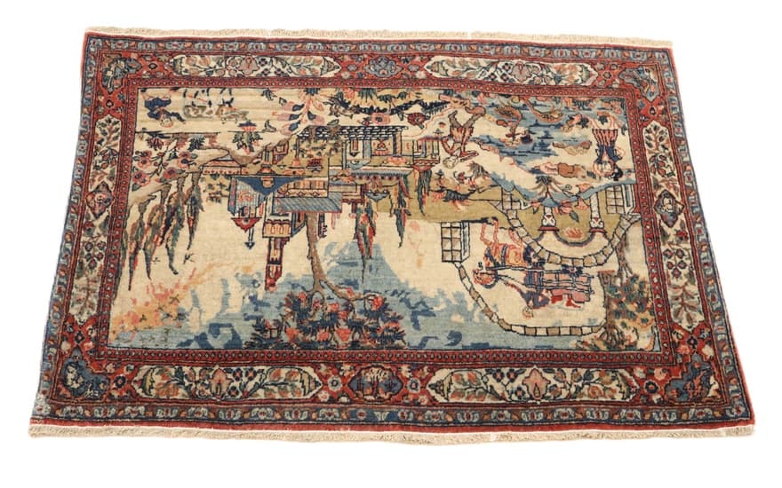 Antique Kashan Carpet  80x55