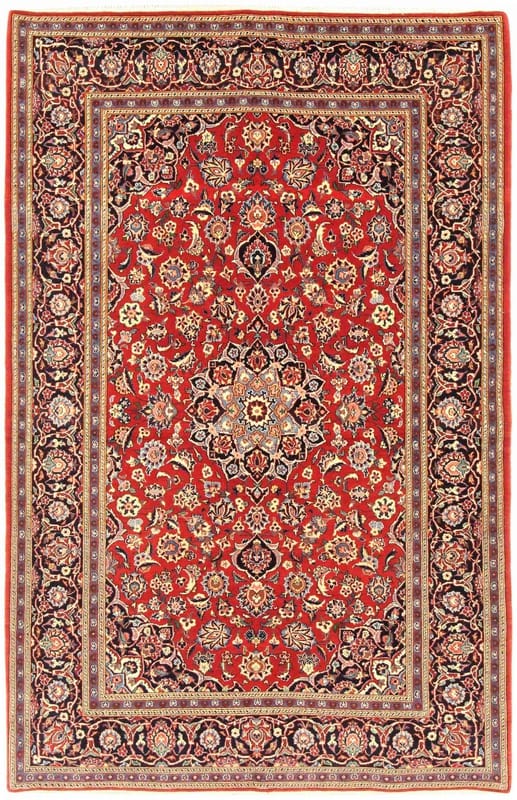Keshan  antique Carpet  212x137 - Image 1