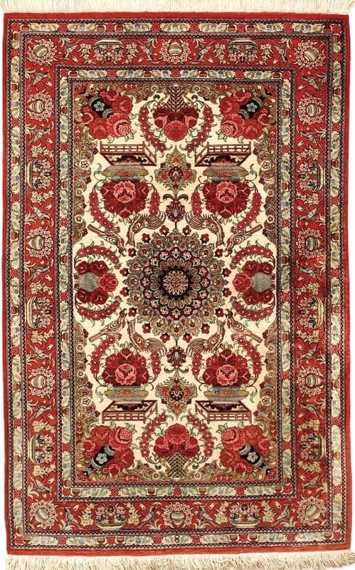Qum Silk Carpet 123x78 - Image 1