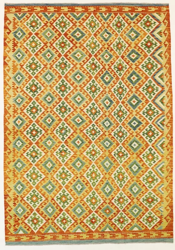 afghanischer kelim teppich 290x202 - Image 1