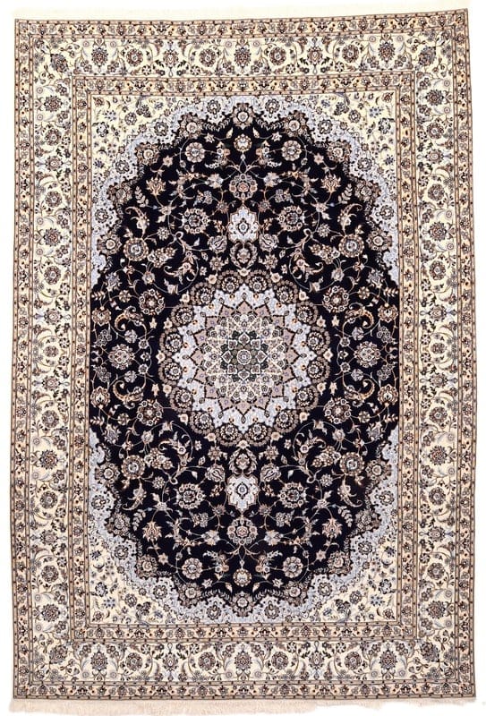 Nain 6La carpet – dark blue handwoven  378x257 - Image 1