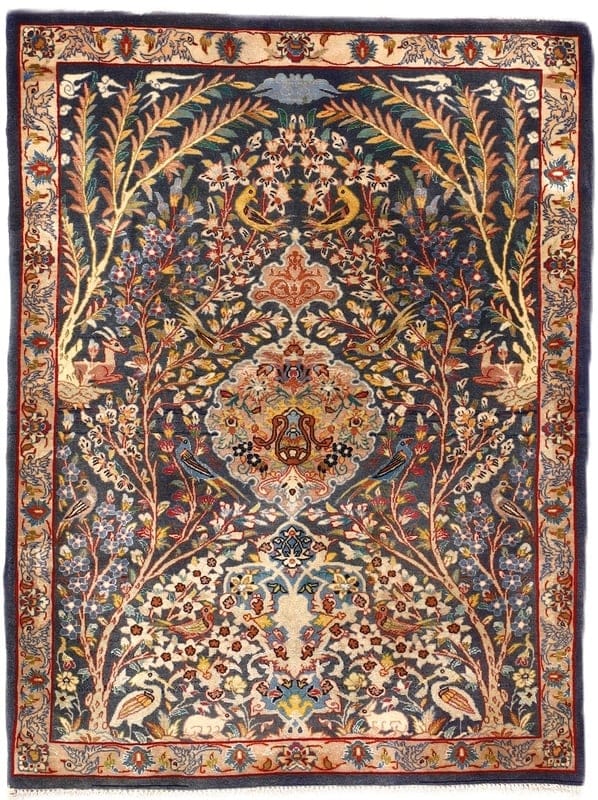 Antique Isfahan Carpet  92x70 - Image 1