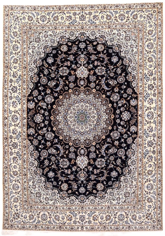 Nain 6 La -Teppich – dunkelblau handgewebt  363x260 - Image 1