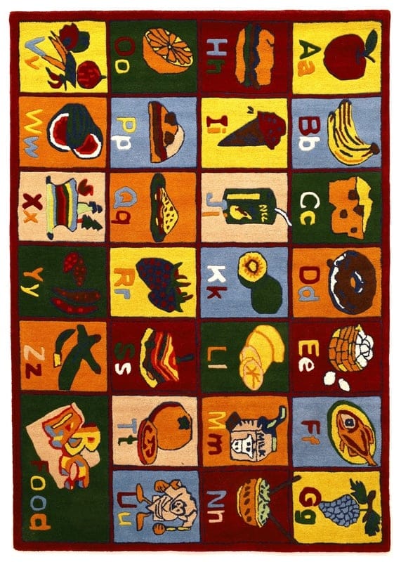 Children’s Learning  Alphabet  Food Design Carpet 243x169 - Image 1