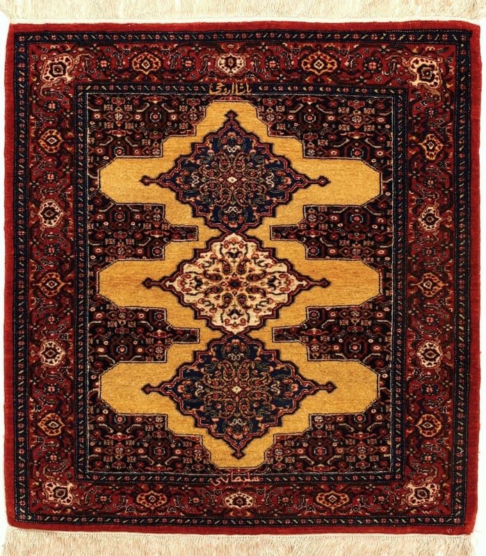 Senneh Yasha oruje Silknkette Carpet  100x94 - Image 1
