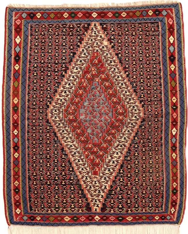 Kelim Senneh Teppich 150x126 - Image 1