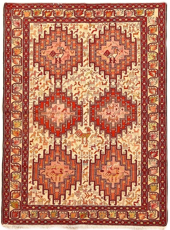 Kilim Silk Carpet 144x105 - Image 1