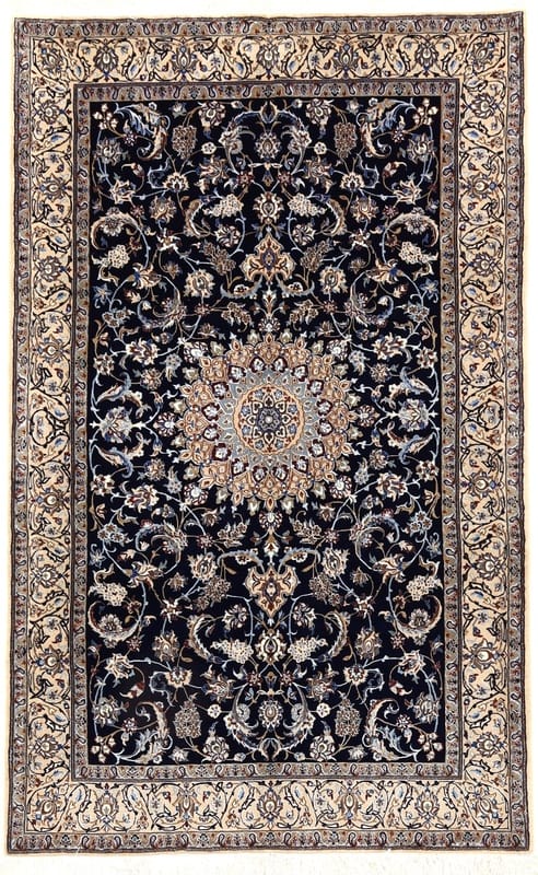 Nain 6La carpet – dark blue handwoven  205x128 - Image 1