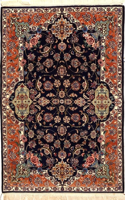 Isfahan  Seidenkette Teppich  166x109 - Image 1