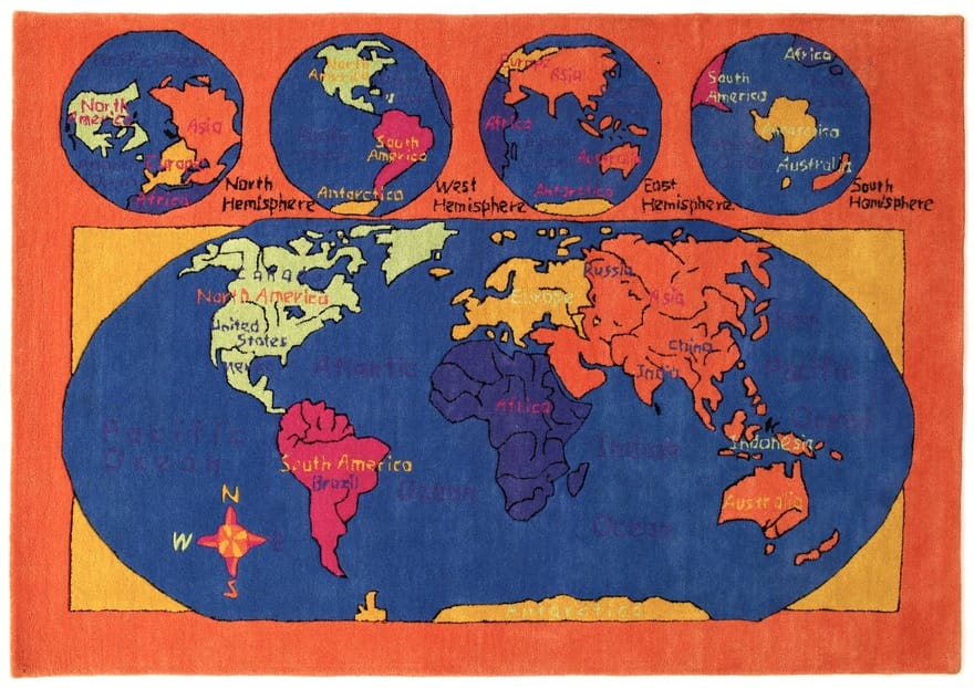 Kids World Map carpet 246x169 - Image 1