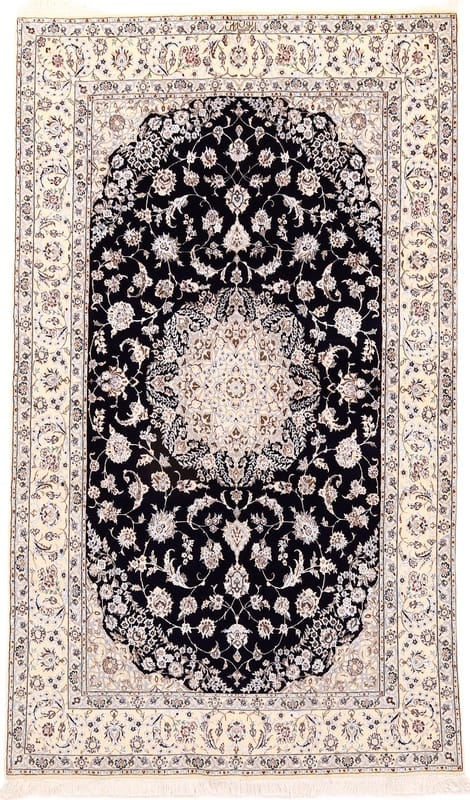 Nain 6La carpet – dark blue handwoven 242x142 - Image 1