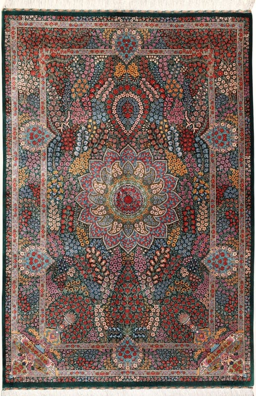 Ghom Seide  HajjHosseini Teppich 205x138 - Image 1