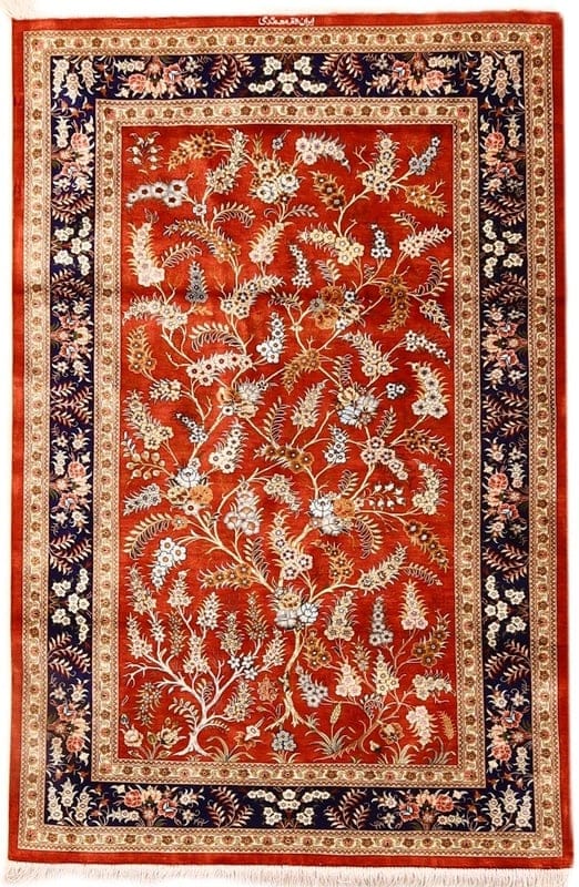Qom Silk Carpet 150x98 - Image 1