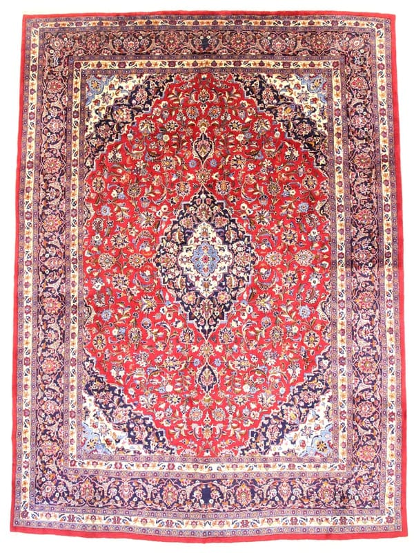 Mashhad Teppiche mit roter Hintergrundfarbe 420x300 - Image 1