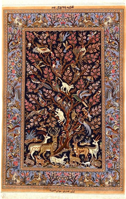Isfahan Mansori Silknkette Carpet  151x102 - Image 1