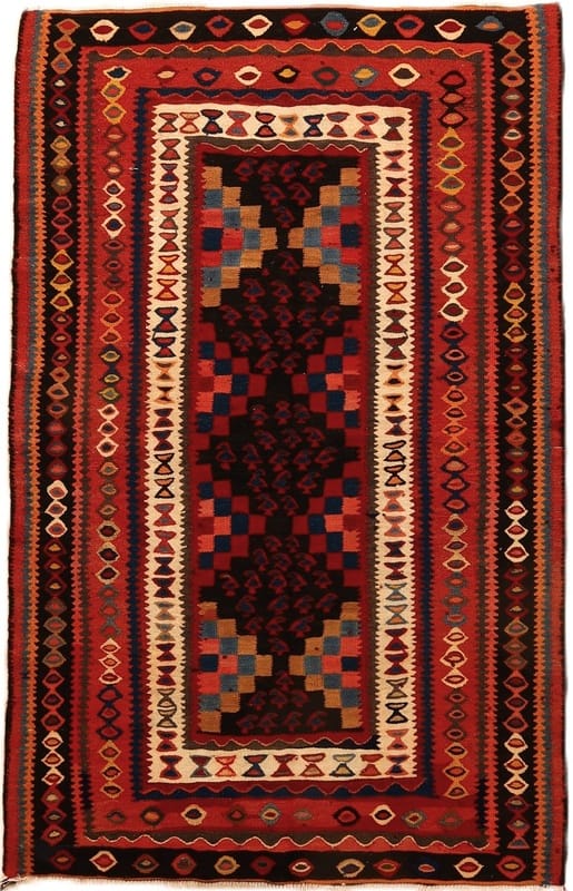 Kelim  Fars Teppich  195x126 - Image 1