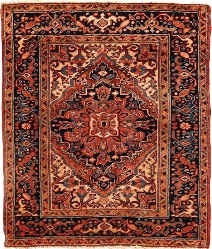 Antique Heriz Carpet  85x75 - Image 1