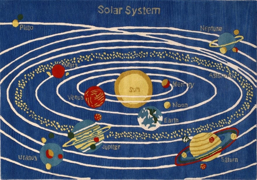Kinderzimmer Teppich Weltraum  Sonnensystem Design 242x170 - Image 1