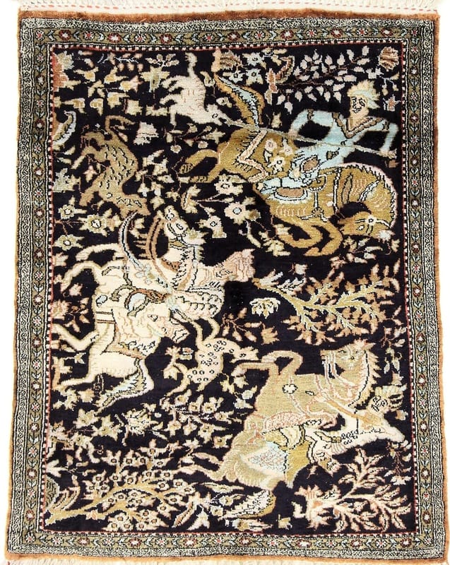 Ghom Seide Teppich 72x56 - Image 1