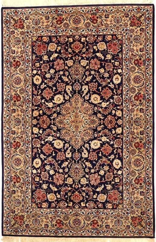 Isfahan  Silknkette Carpet  230x152 - Image 1
