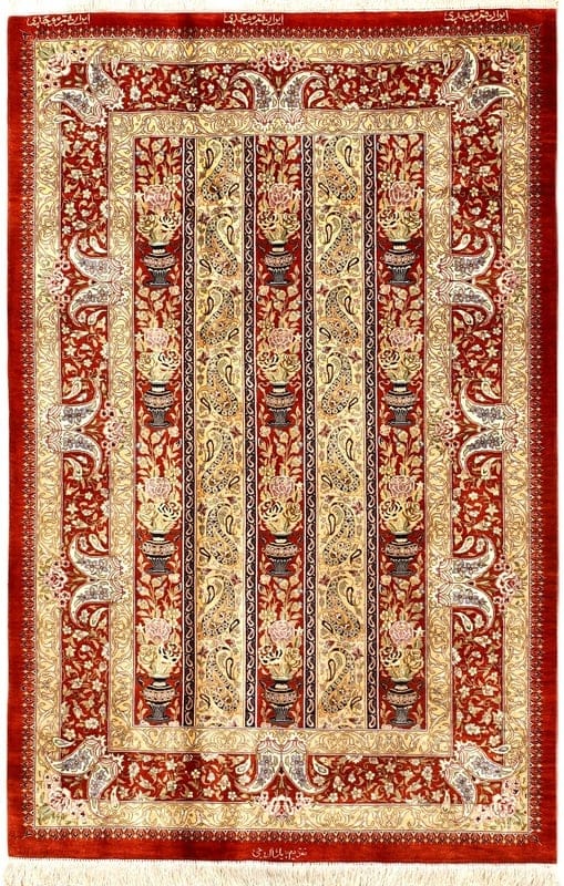 Qum Movahedi Silk Carpet 123x79 - Image 1