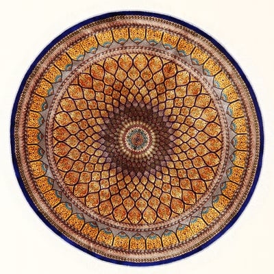 Ghom Geometric design Teppich 150x150