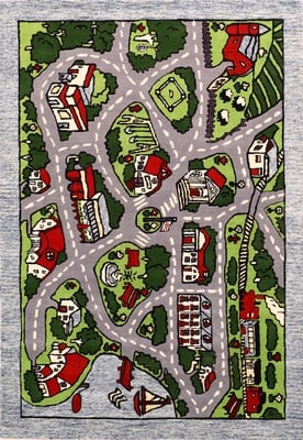 Kids Room City Car Play Streets Carpet 243x169