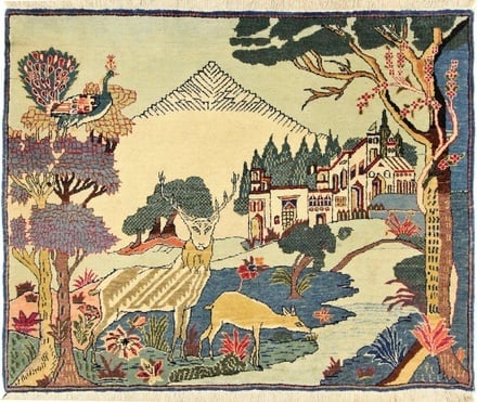Antique Keshan Carpet 114x73