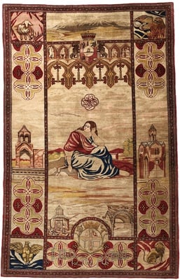 Antique Kerman Carpet  217x138