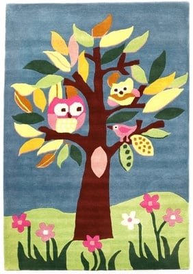 Kinderteppich Baum  Tiere 244x169