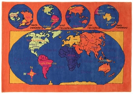 Kids World Map carpet 246x169