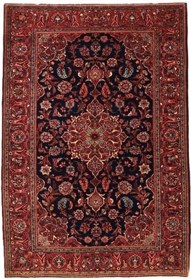 Antique Kashan Teppich 202x136