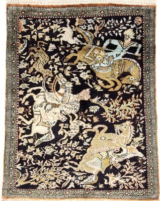 Ghom Seide Teppich 72x56