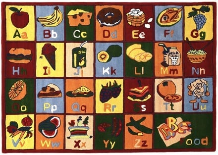 Children’s Learning  Alphabet  Food Design Carpet 243x169 - alternate view