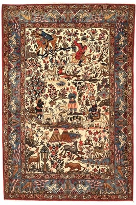Antique Qom  Carpet 214x143