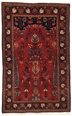 Antik  Kashan Teppich 197x127