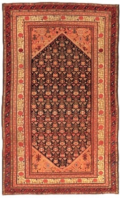 Antique Malayer Carpet 217x132