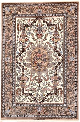 Isfahan Mausori Seidenkette Teppich  195x131