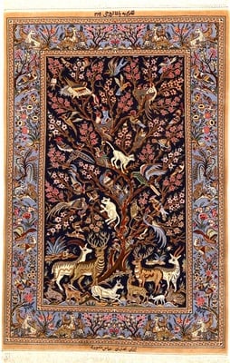 Isfahan Mansori Silknkette Carpet  151x102