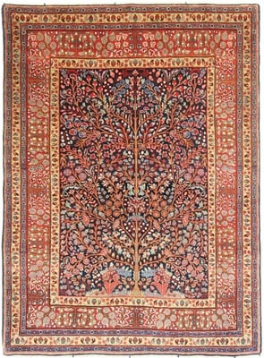 Antike Tabriz Teppich  190x130