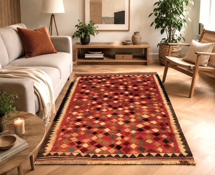 Kelim Fars Teppich 135x109 - alternate view