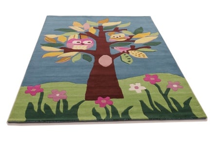 Kinderzimmer Teppich Baum mit Eulen 243x170 - alternate view