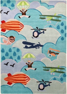 Kids Room  Airplanes Sky Adventure Theme carpet 243x169