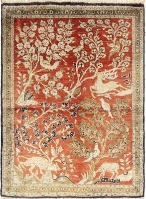 Ghom Seide Teppich 75x56