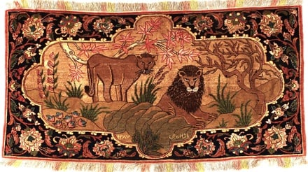 Senneh Yasha oruje Seidenkette Teppich  122x60