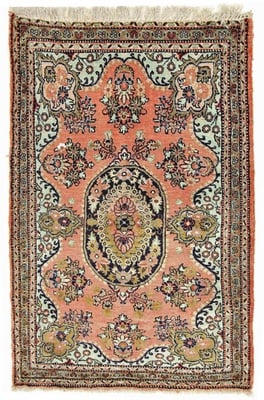 Qom Silk Carpet  86x56