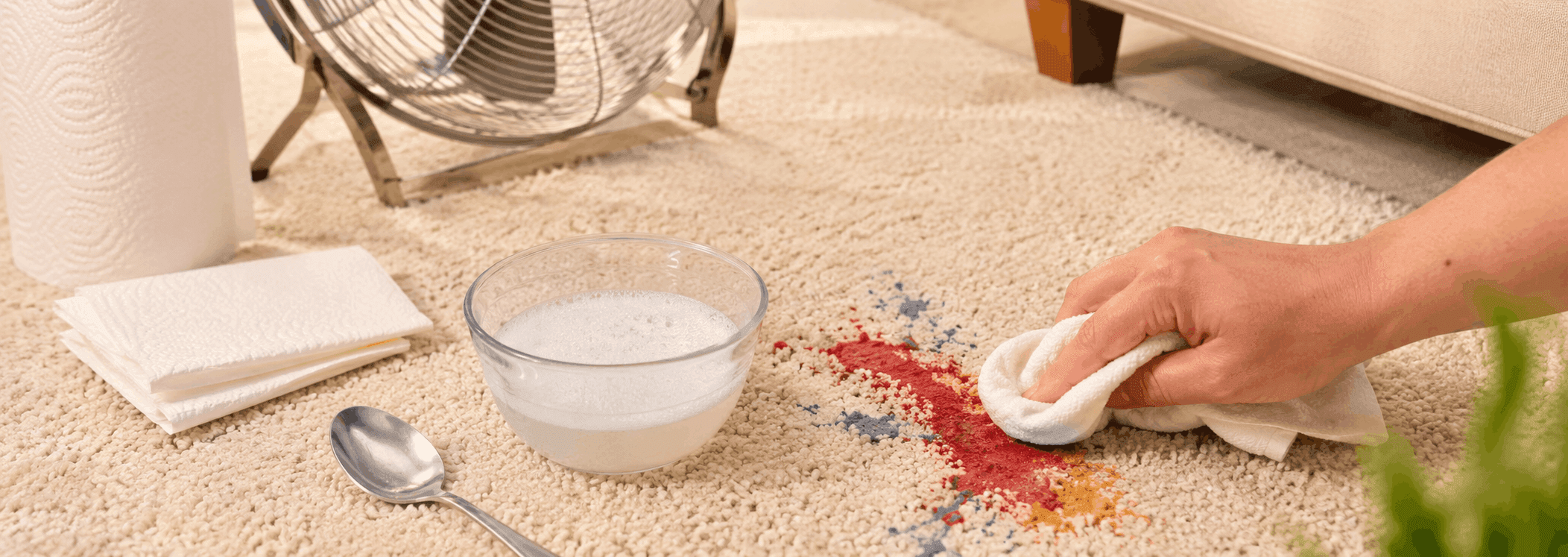 How to remove gouache from a carpet-rugeast