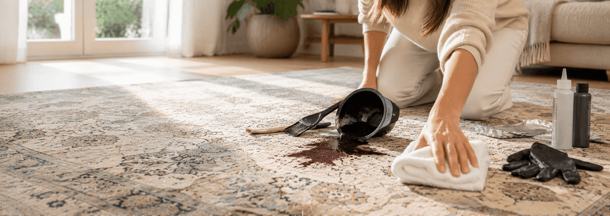 Haartönung aus Teppich entfernen - rugeast