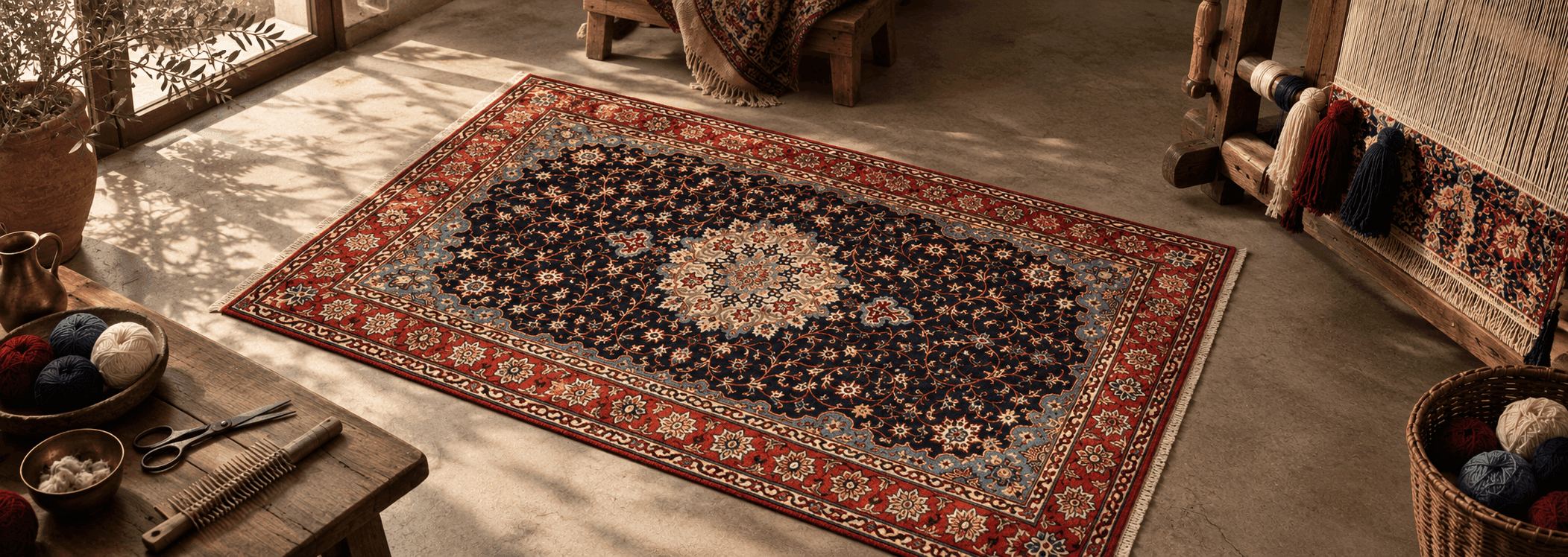 How Wool, Warp, Weft and Knotting Shape the Character of a Persian Rug