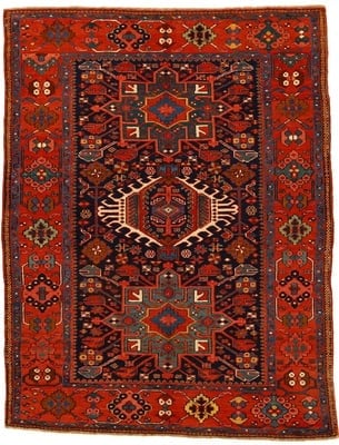 Antique Heriz Carpet 192x150